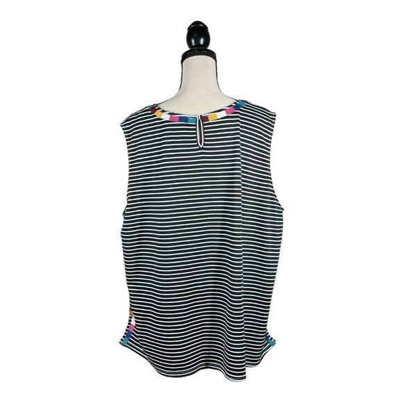Savanna Jane Striped Tank With Colorblock Embroidery - Picture 6 of 7